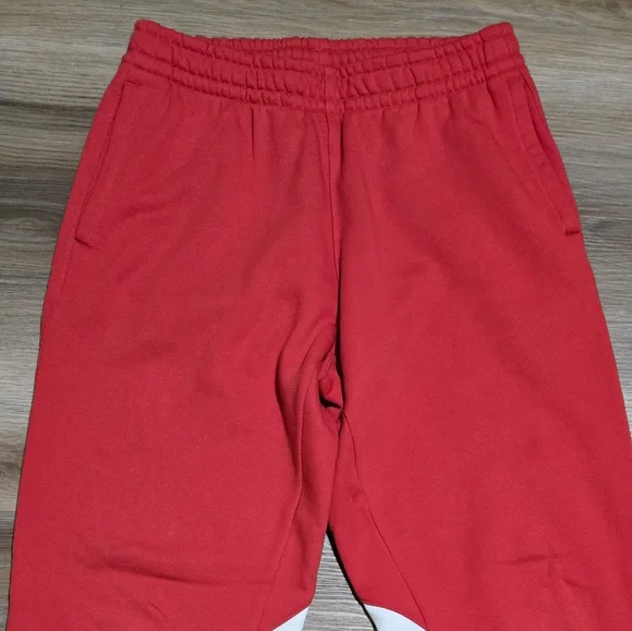 Adidas Big Trefoil Red White Jogger Sweatpants Size M - Picture 6 of 13